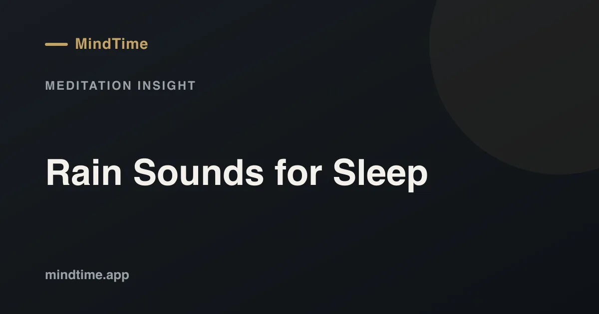 Why Rain Sounds Help You Sleep (and How to Use Them)